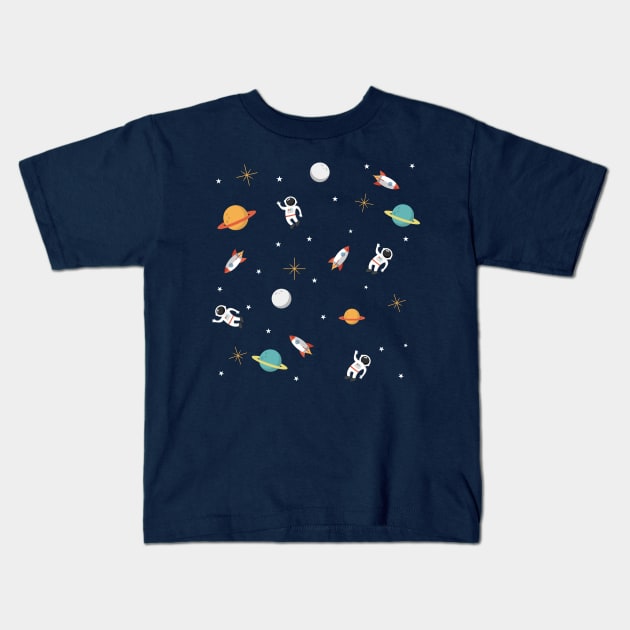 Space Pattern Kids T-Shirt by burropatterns